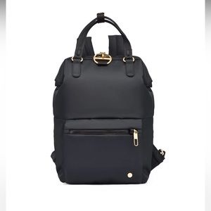 Pacsafe Citysafe CX Mini Backpack Black and Gold GUC